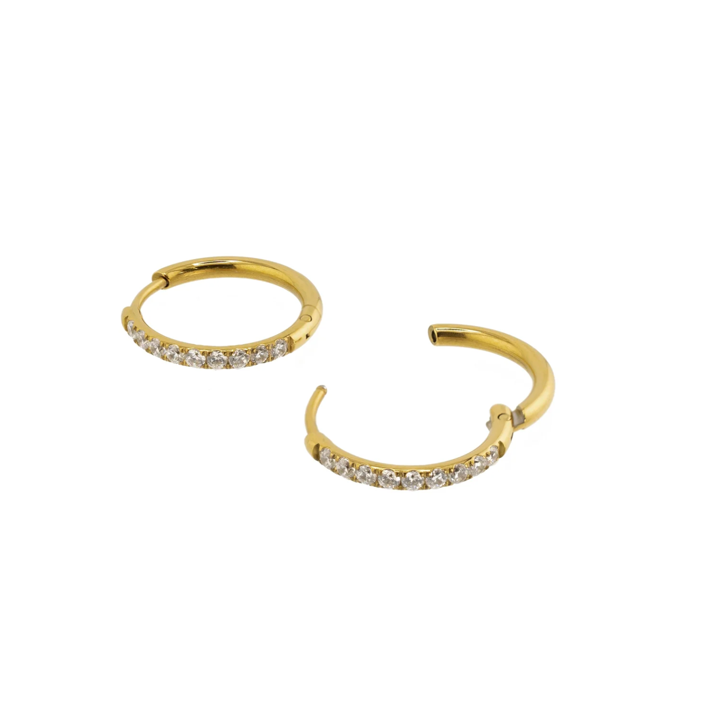 Diamond Hoops Gold 18mm