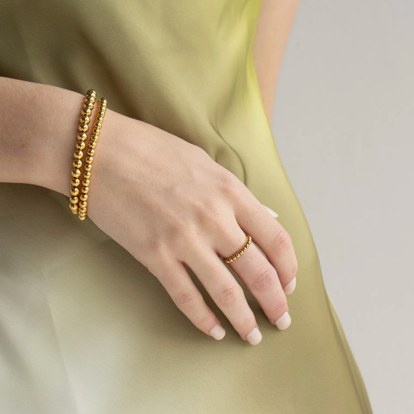 Bold Gold double beaded bracelet