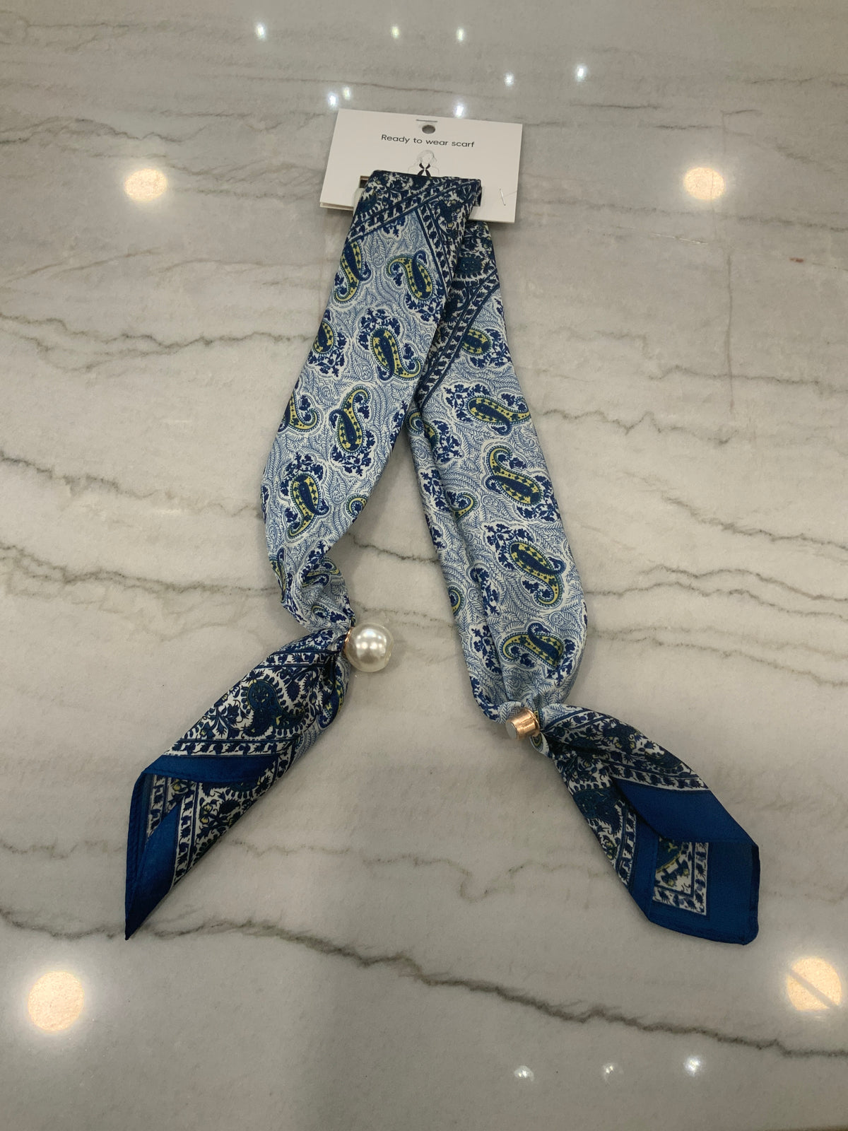 Blue Paisley Magnetic Scarf
