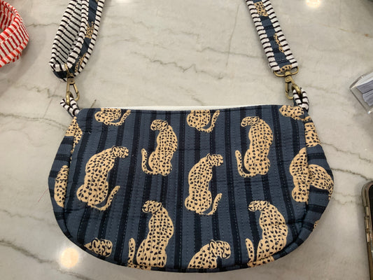 Dark Grey Cheetah Quilted Purse