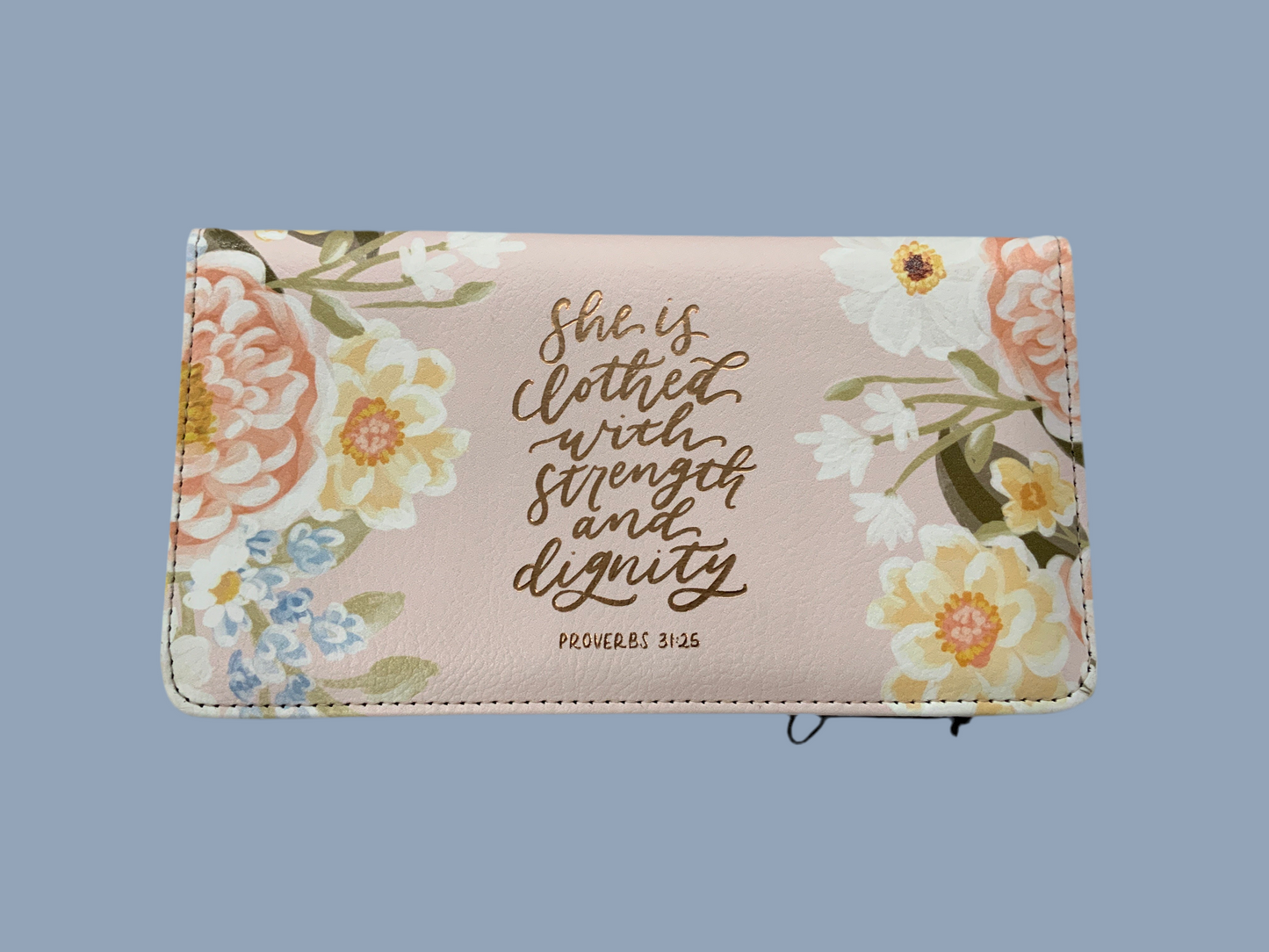 Pink Floral Checkbook Cover