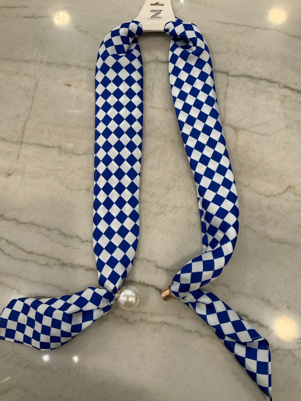 Game Day Checkered Blue Magnetic Scarf