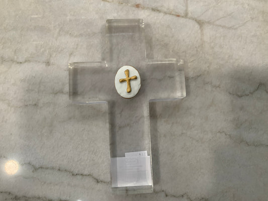 Clear Resin Intaglio Cross