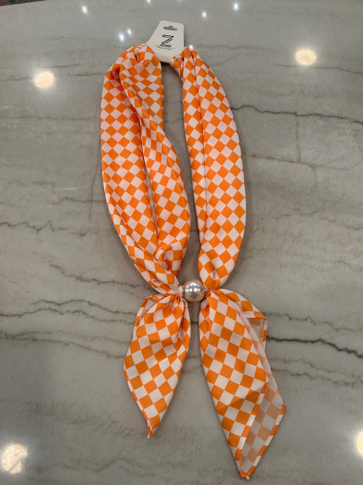 Game Day Checkered Orange Magnetic Scarf