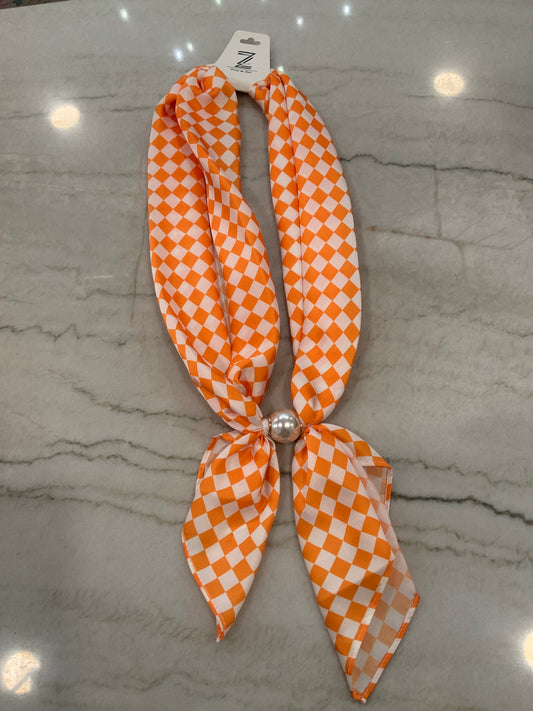 Game Day Checkered Orange Magnetic Scarf