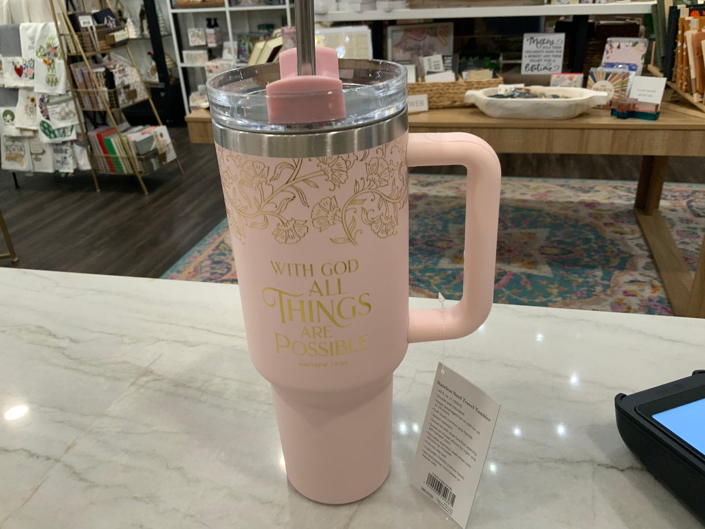 Pink With God Tumbler