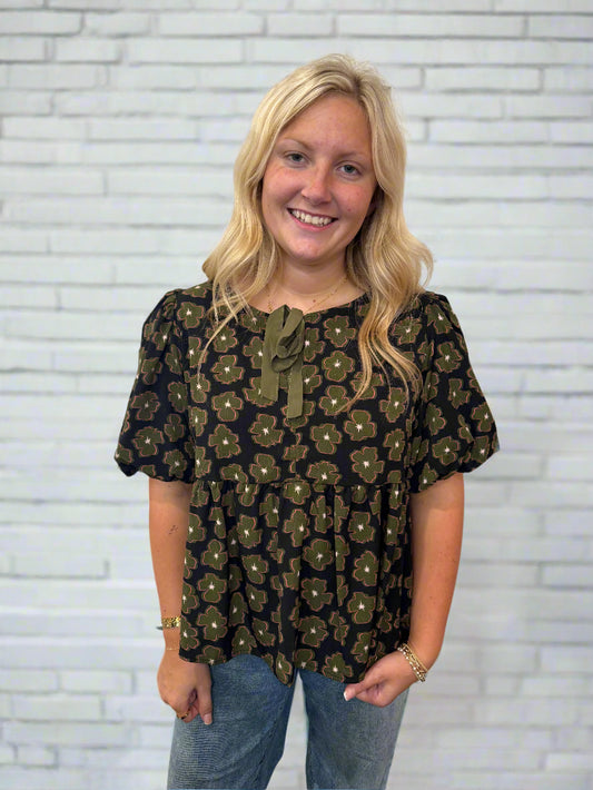 Black Bundle Olive Top