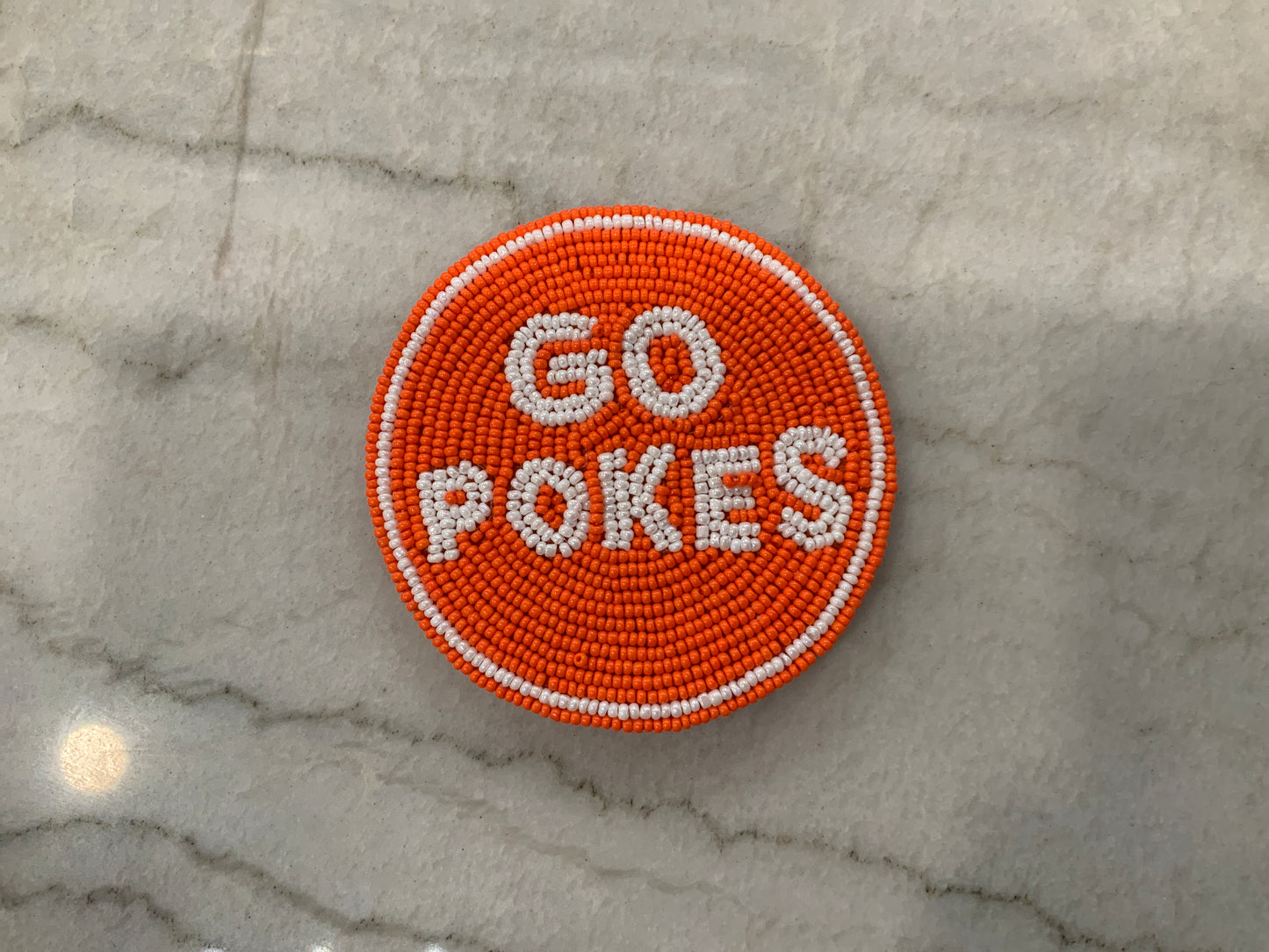 Go Pokes beaded button