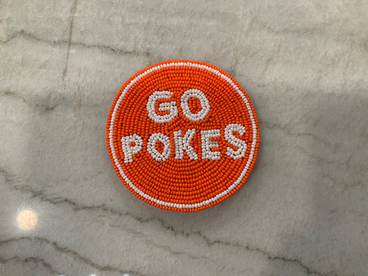 Go Pokes beaded button