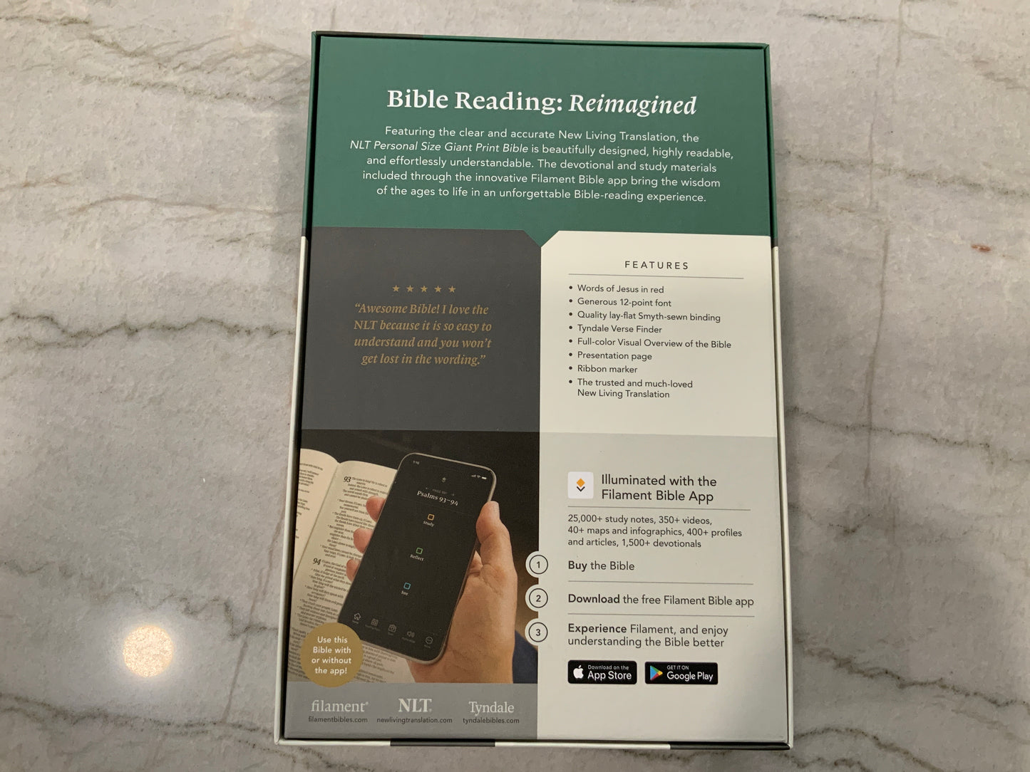 Personal Size Pink Peony NLT Bible