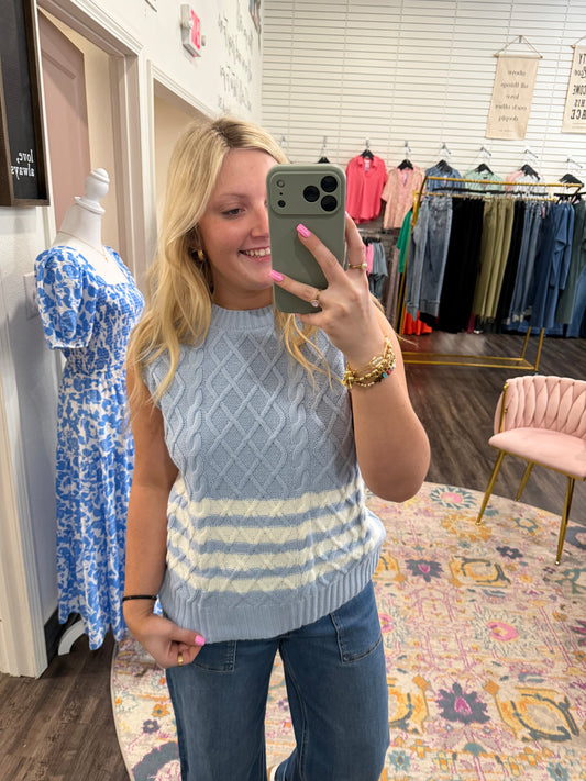 Timeless Blue Stripe Sweater Vest