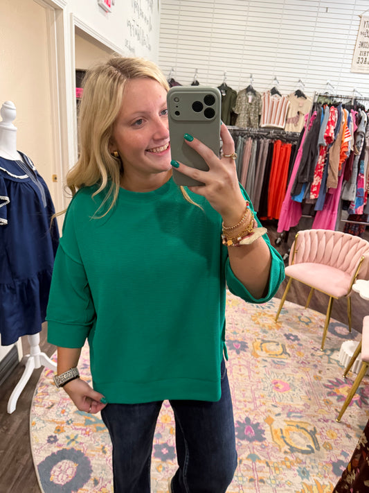 Kelly Green Knit Top (117)