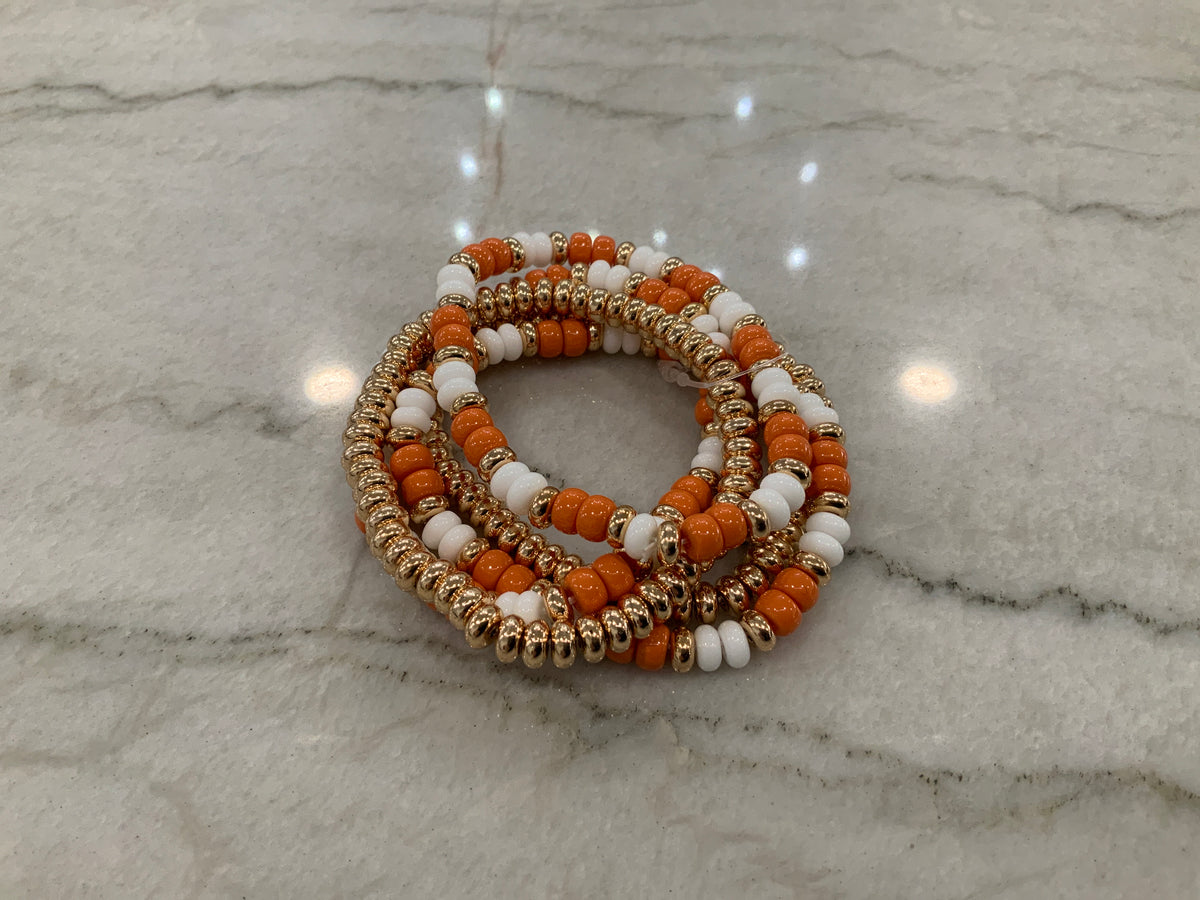 Orange Stack Bracelet Set