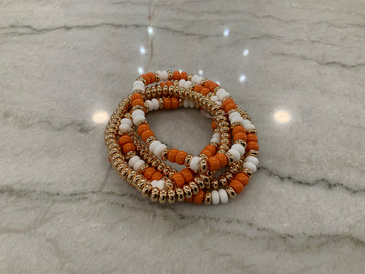 Orange Stack Bracelet Set