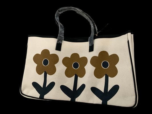 Brown Flower Tote Bag