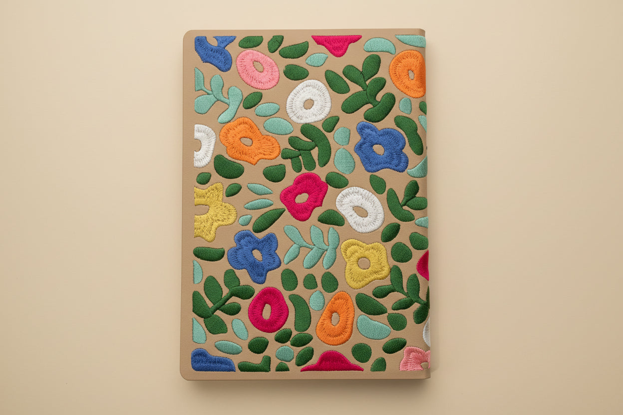 Embroidered Spring Garden journal