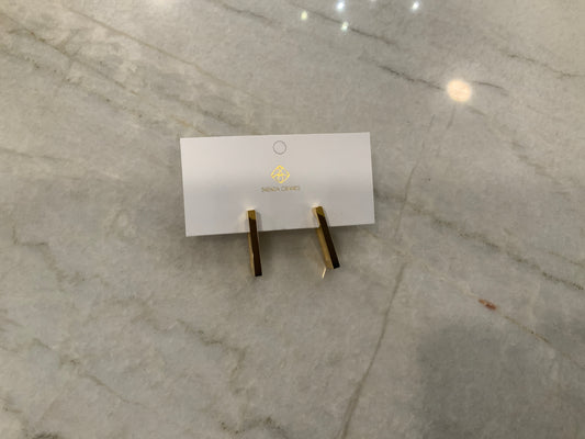 Gold Rectangle Earrings