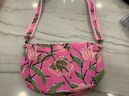 Pink & Green Quilted Purse