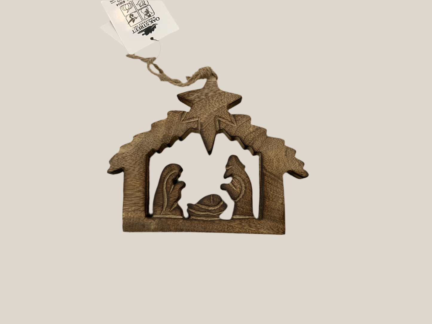 Mango wood Nativity Ornament
