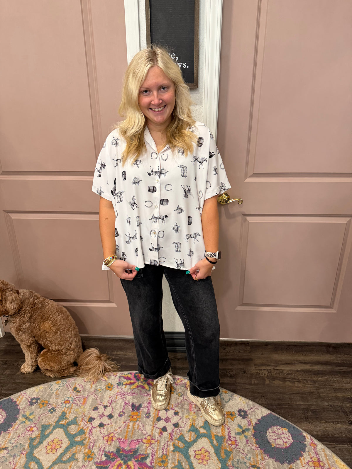 Saddle Up Button Blouse