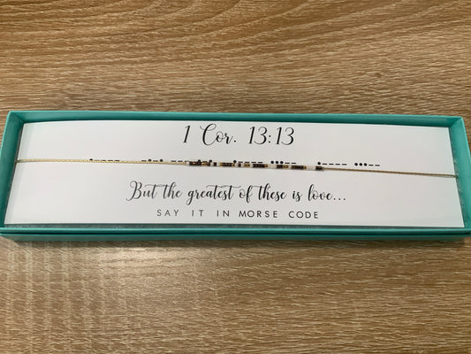 1 Cor 13:13 Necklace- Dot & Dash