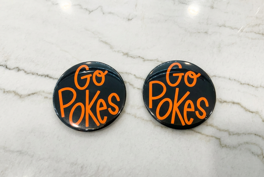 Go Pokes Black Button
