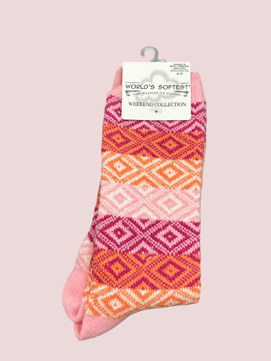 Pink Multi Crew Socks