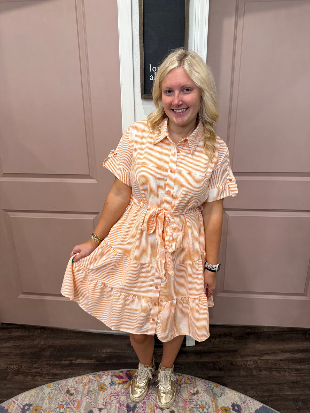 Orange Blossom Stripe Dress