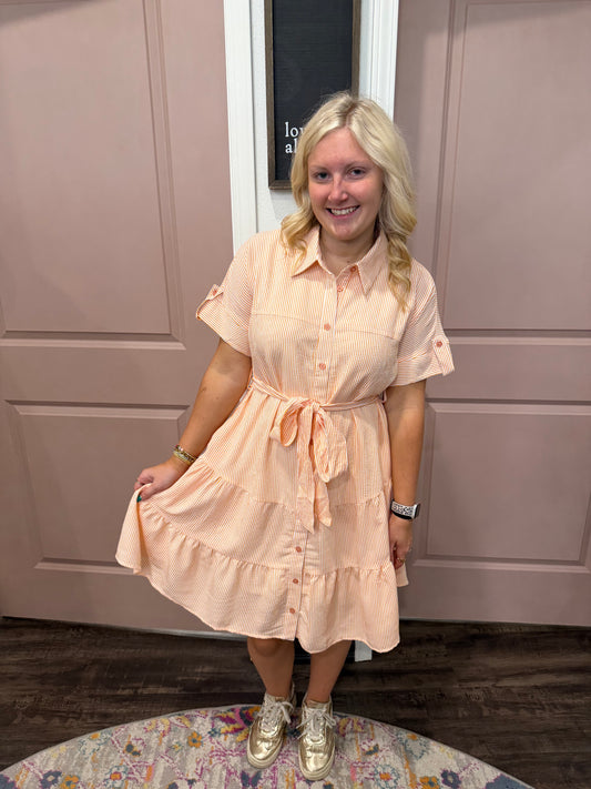 Orange Blossom Stripe Dress