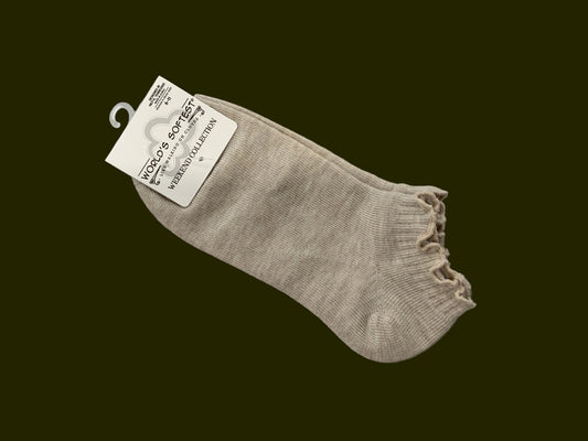 Heather Oatmeal Ankle Ruffle Socks