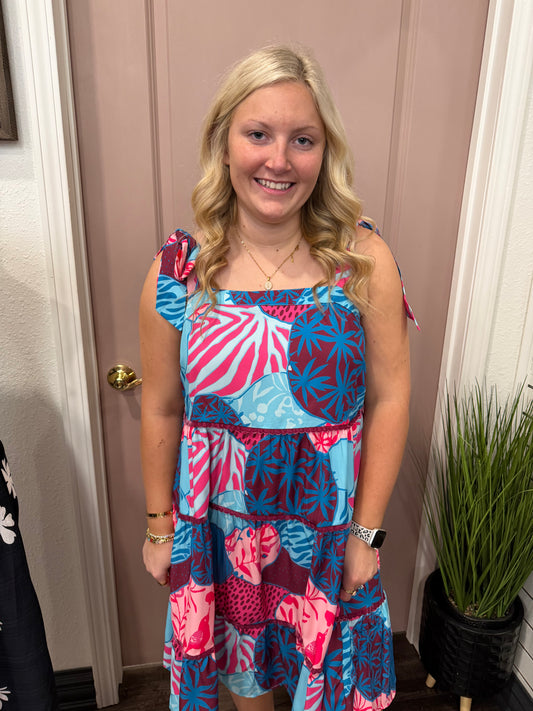 Tropical Bloom Mini Dress (117)