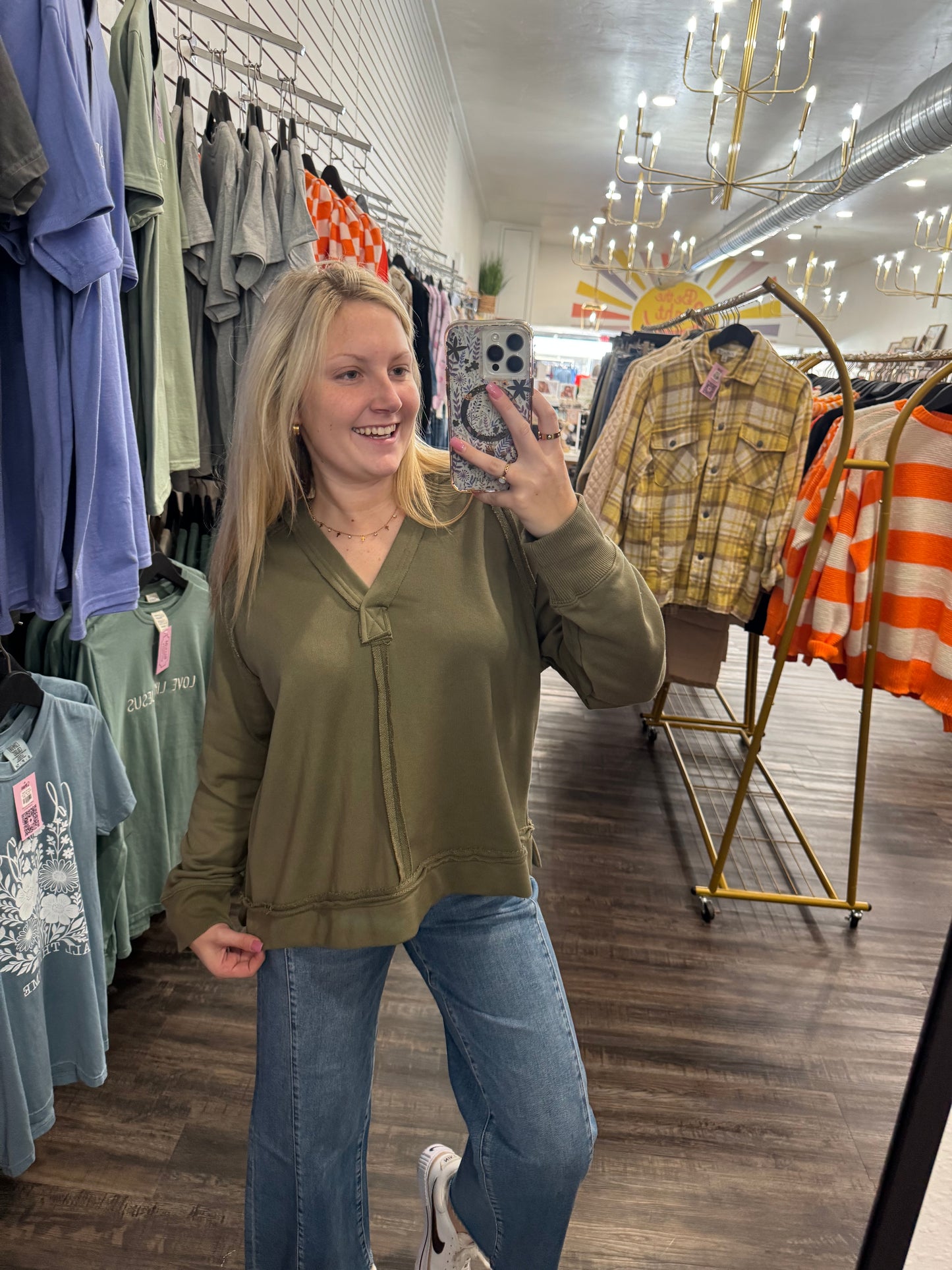 Light Olive Knit Top