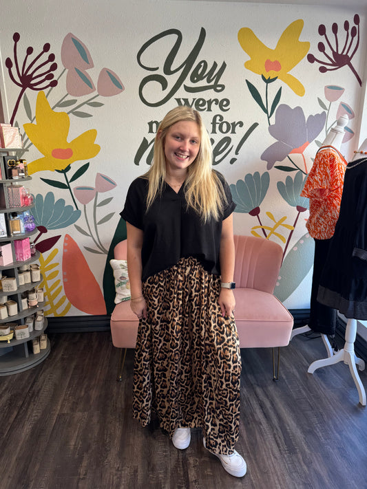 Leopard Silk Skirt