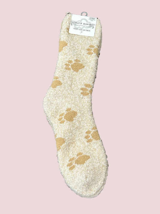 Paw Print Crew Socks