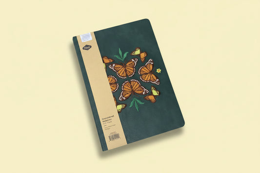 Butterfly Green Embroidered Journal