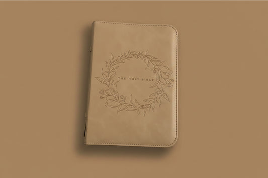 Wreath Tan Bible Case
