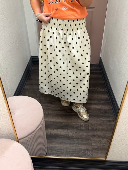 Cream Polka Dot Skirt (117)