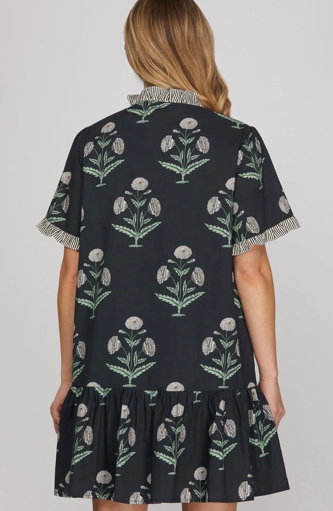 Darling Days Charcoal Navy Dress
