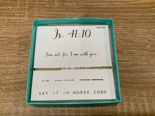Is. 41:10 Beaded Dot & Dash Bracelet