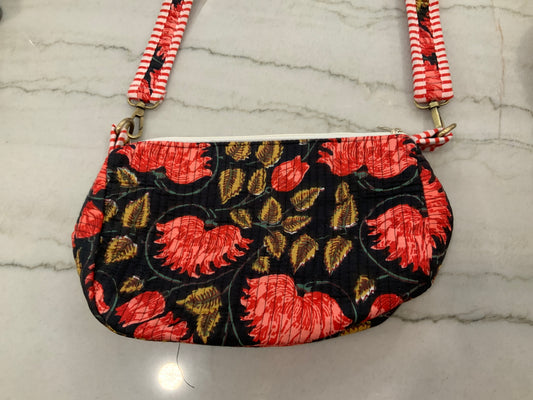 Midnight Blooms Quilted Purse