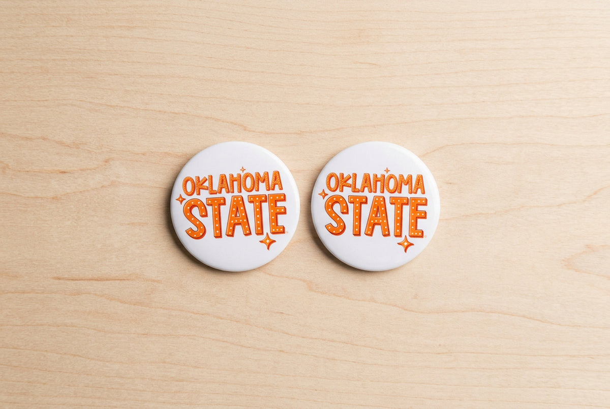 Oklahoma State Retro Button