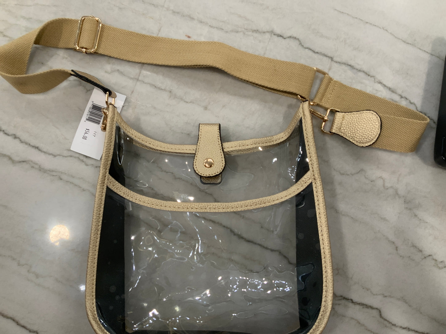 Gold Clear Crossbody Stadium Bag