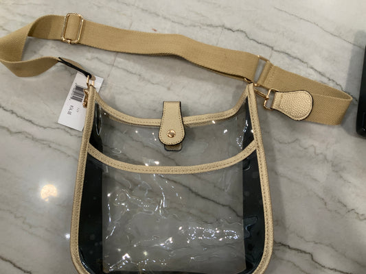 Gold Clear Crossbody Stadium Bag