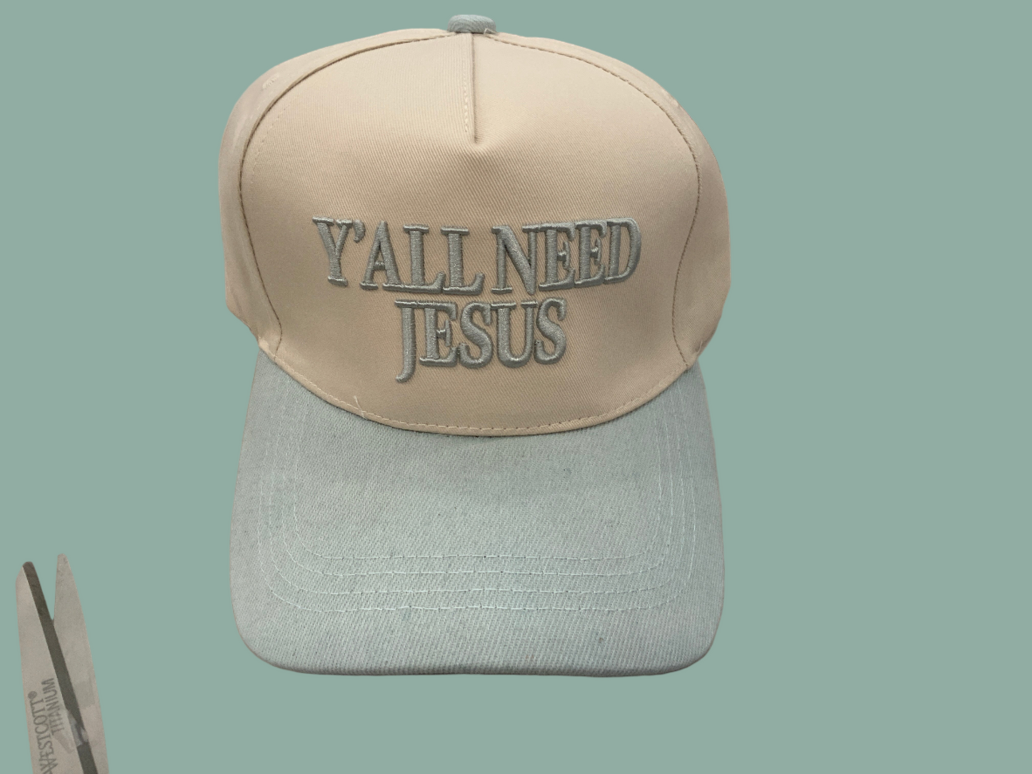 Y’all Need Jesus Hat - Denim Blue