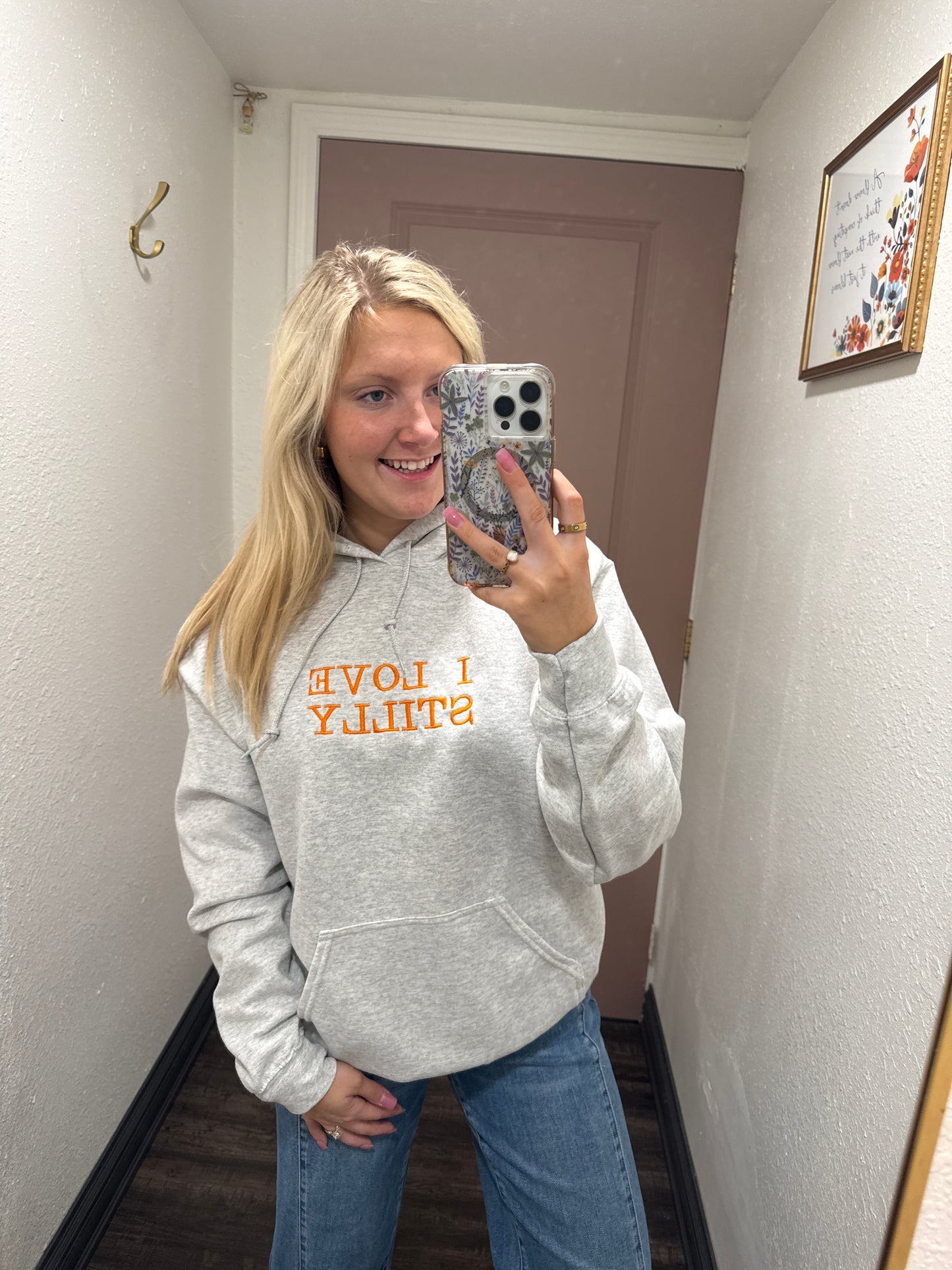 I Love Stilly Embroidered Hoodie (117)