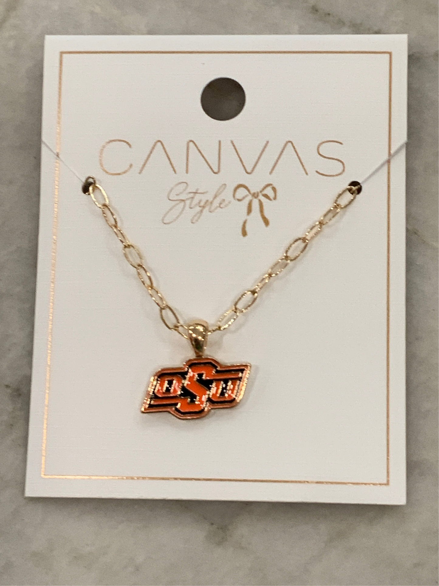 OSU Pendant Necklace Shiny Gold