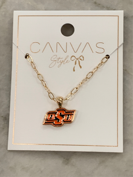 OSU Pendant Necklace Shiny Gold