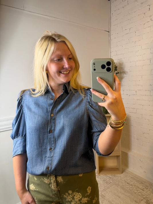 Sweet As Sunday Denim Blouse