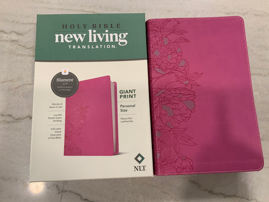 Personal Size Pink Peony NLT Bible