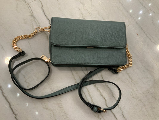 Teal Lock Clutch Crossbody